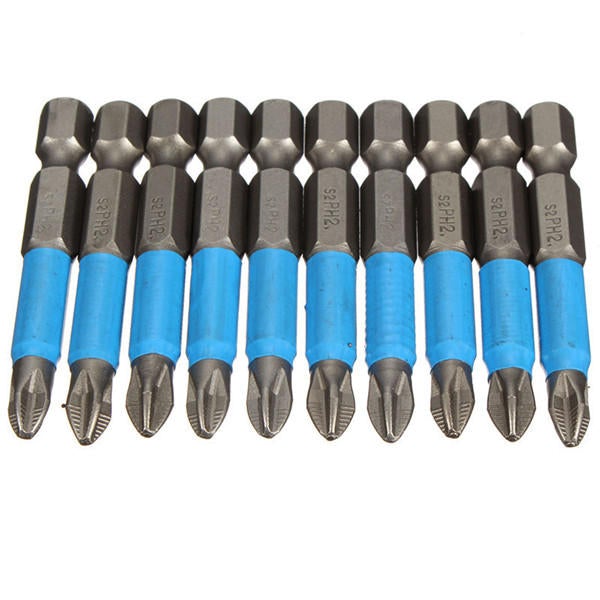 10pcs 50mm PH2 Screwdriver Bit Set Anti Slip Electric Magnetic Screwdriver