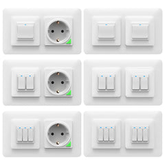 WiFi Smart Light Wall Switch Socket Outlet Push Button DE EU Tuya Wireless Remote Control Work with Alexa Google Home
