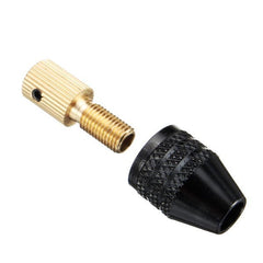 0.3-3.4mm Black Drill Bit Chuck Adapter Three-Jaw Drill Chuck Brass Base with Silver Wrench