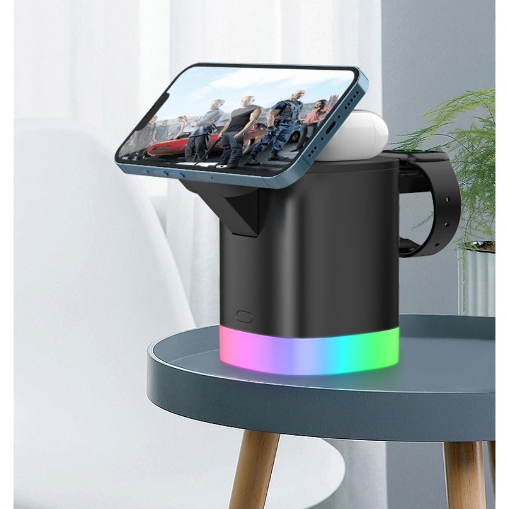 Fast Wireless Charger Dock for iPhone 12-14, AirPods, Apple Watch, Qi-enabled Devices