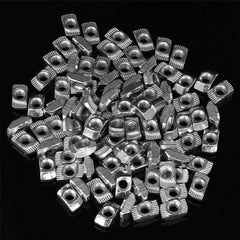 100pcs Hammer Nut Nickel Plated Carbon Steel Aluminum Connector T Fastener Sliding Nut