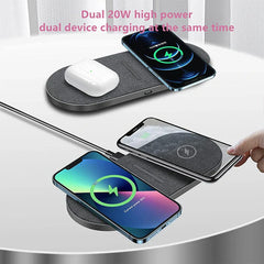 Fast Qi Wireless Charger for iPhone 12-14 Pro/Max & AirPods