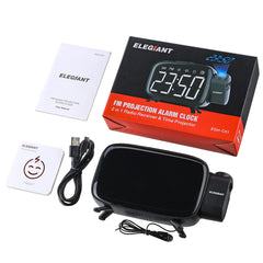 Digital LED Projector Projection FM Radio Snooze Alarm Clock