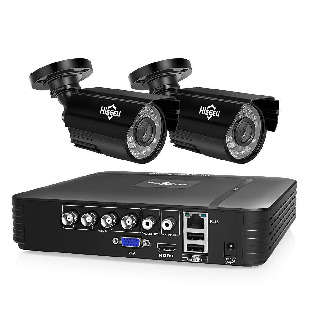 HD 4CH 1080N 5 in 1 AHD DVR Kit CCTV System 2pcs 1080P AHD Waterproof IR P2P Security Camera