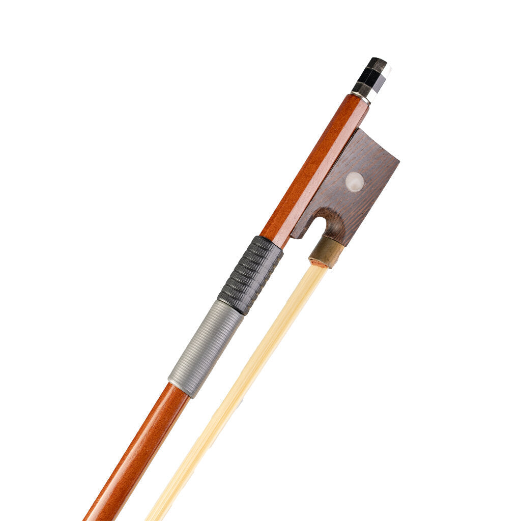 1/8 Size Brazilwood Violin/Fiddle Bow Round Stick W/ Plastic Grip White Horsehair Well Balance