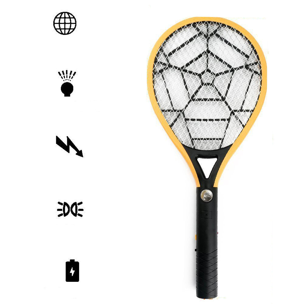 Electric Rechargeable Mosquito Swatter 3 Layer Mesh Mosquito Killer Hand Racket Pests Control with LED Light