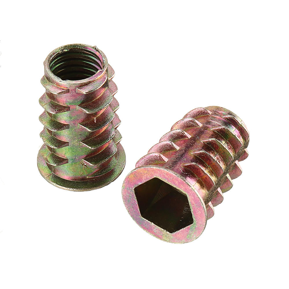 120Pcs Zinc Alloy Wood Furniture Hex Socket Drive Head Screw-in Threaded Insert Nut