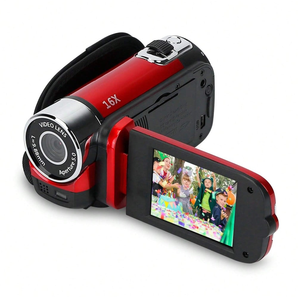 HD 1080P Digital Video Camcorder 2.7in 16X Zoom DV Camera with Fill Light and Selfie Function