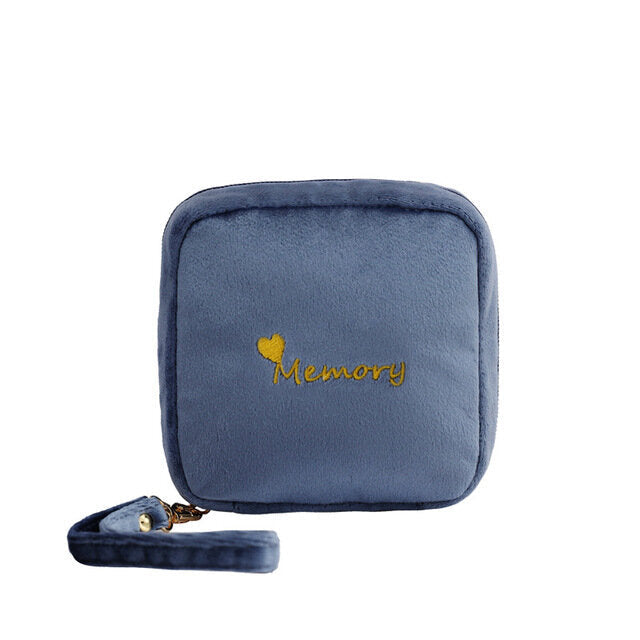 Fashion Portable Velvet Cosmetic Bag Multi-function Makeup Bags Waterproof Mini Women Sanitary Bag