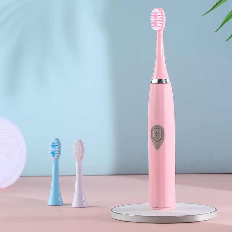 Couple's Electric Toothbrush Set - IPX6 Waterproof, Soft Bristles, Battery Powered