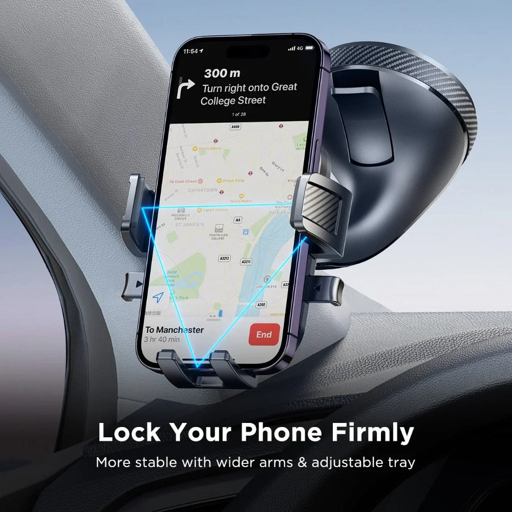 Universal Car Phone Holder Mount - Strong Suction, 360° Rotation, Hands-Free