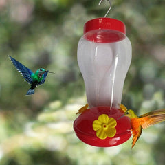 Bird Water Feeder Bottle Hanging Hummingbird Feeder Garden Outdoor Plastic Flower Iron Hook Bird Feeder For Outside/Inside