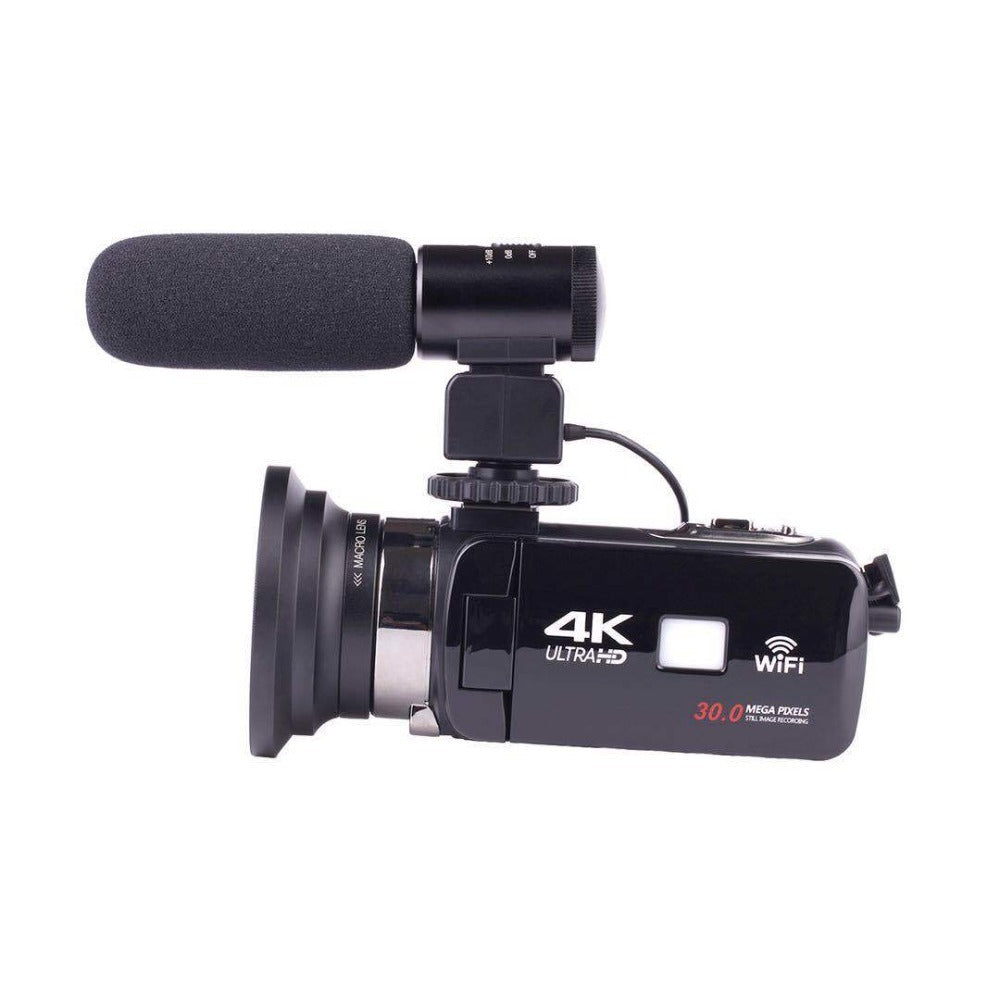 4K Video Camera Camcorder with 18X Zoom, 48MP Vlogging, 3.0-Inch Touchscreen, Mic, Remote, Night Vision, 2 Batteries