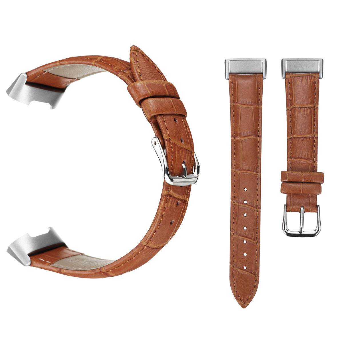 Classic Genuine Leather Wristband Strap Watch Band for Fitbit Charge 3 Smart Watch