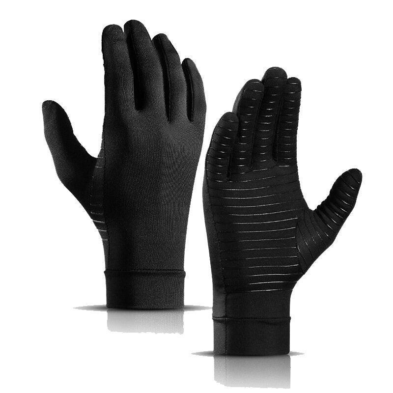 1 Pair Breathable Non-Slip Arthritis Care Gloves Pressure Gloves Outdoor Fitness Gym Gloves Full Finger Gloves