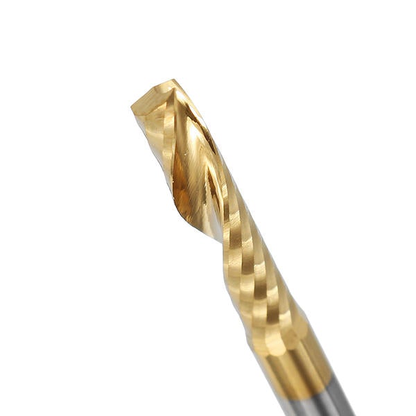 3.175mm Shank 12/15/17/22mm Single Flute End Mill Cutter Titanium Coated Spiral Drill Bit