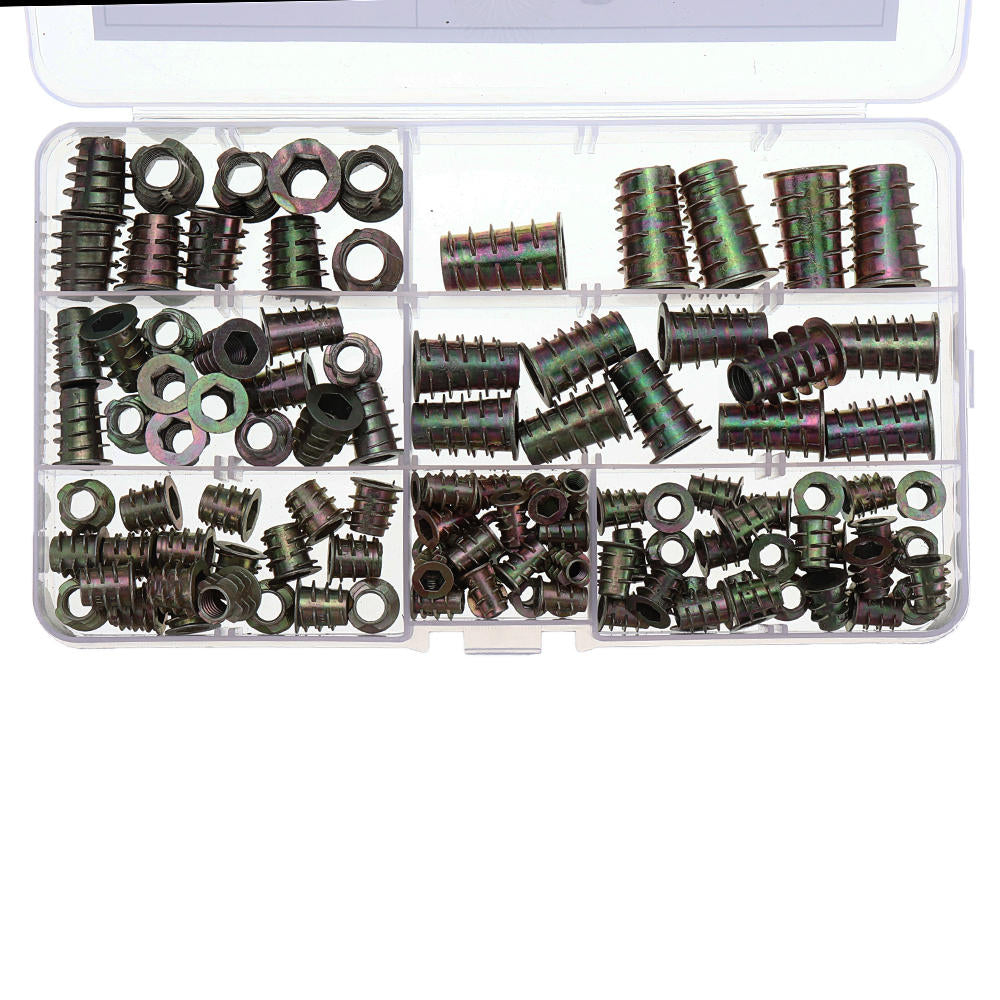 120Pcs Zinc Alloy Wood Furniture Hex Socket Drive Head Screw-in Threaded Insert Nut
