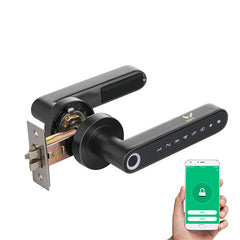 Fingerprint Door Lock Smart bluetooth Password Handle Lock APP Unlock Keyless Entry Works with iOS/Android