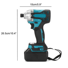 18V 1/4 inch Brushless Cordless Electric Screwdriver Driver Rechargeable W/ Battery