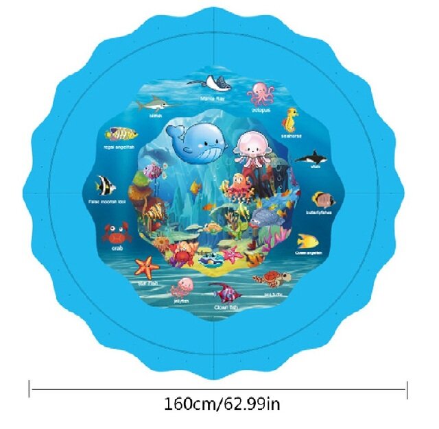 110/160/170cm Splash Water Cushion Baby Inflatable Patted Pad Playing Sprinkler Mat Outdoor Garden Swimming Pools