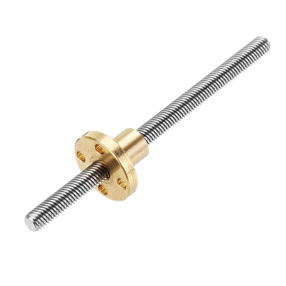 100mm T6 Lead Screw 6mm Thread 1mm Pitch Lead Screw with Flange Copper Nut