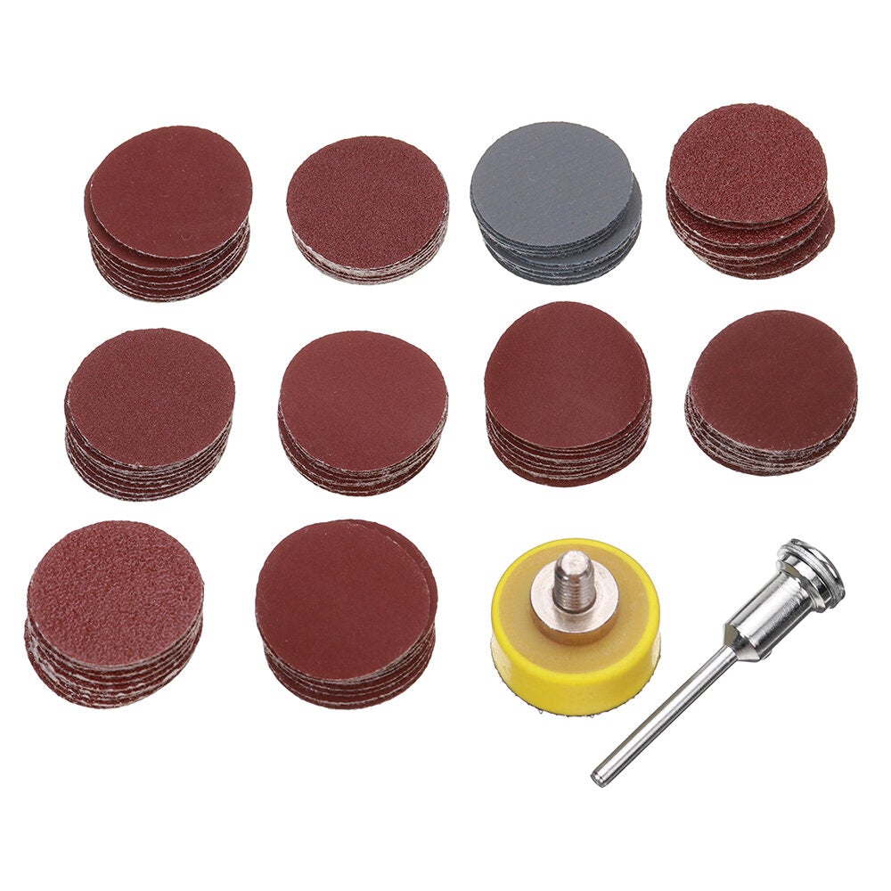 102Pcs 1 Inch Hook and Loop Sanding Disc 80-3000 Grit Sandpaper Abrasive Paper with 1/8'' Shank Adapter for Polishing