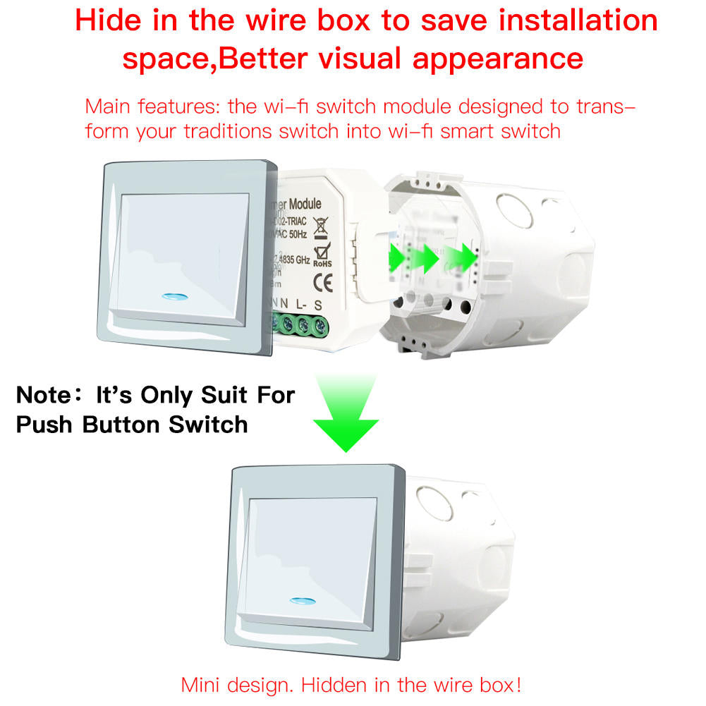 DIY Smart WiFi Light LED Dimmer Switch Smart Life/Tuya APP Remote Control 1/2/3 Way Switch Works With Alexa Echo Google Home