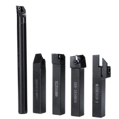 5pcs 16mm Shank Lathe Turning Tool Holder Boring Bar CNC Tools Set with Carbide Inserts and Wrenches