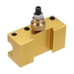 1/4-3/8 Inch 20x25x50mm Aluminum Turning and Facing Holder for Quick Change Tool Post Holder Gold