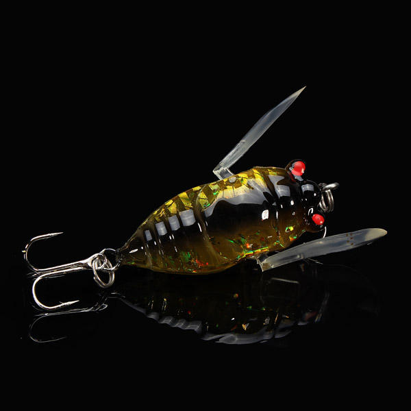 Cicada 6g Perch Insect Lure Bait Fishing Lifelike Bait with Hooks