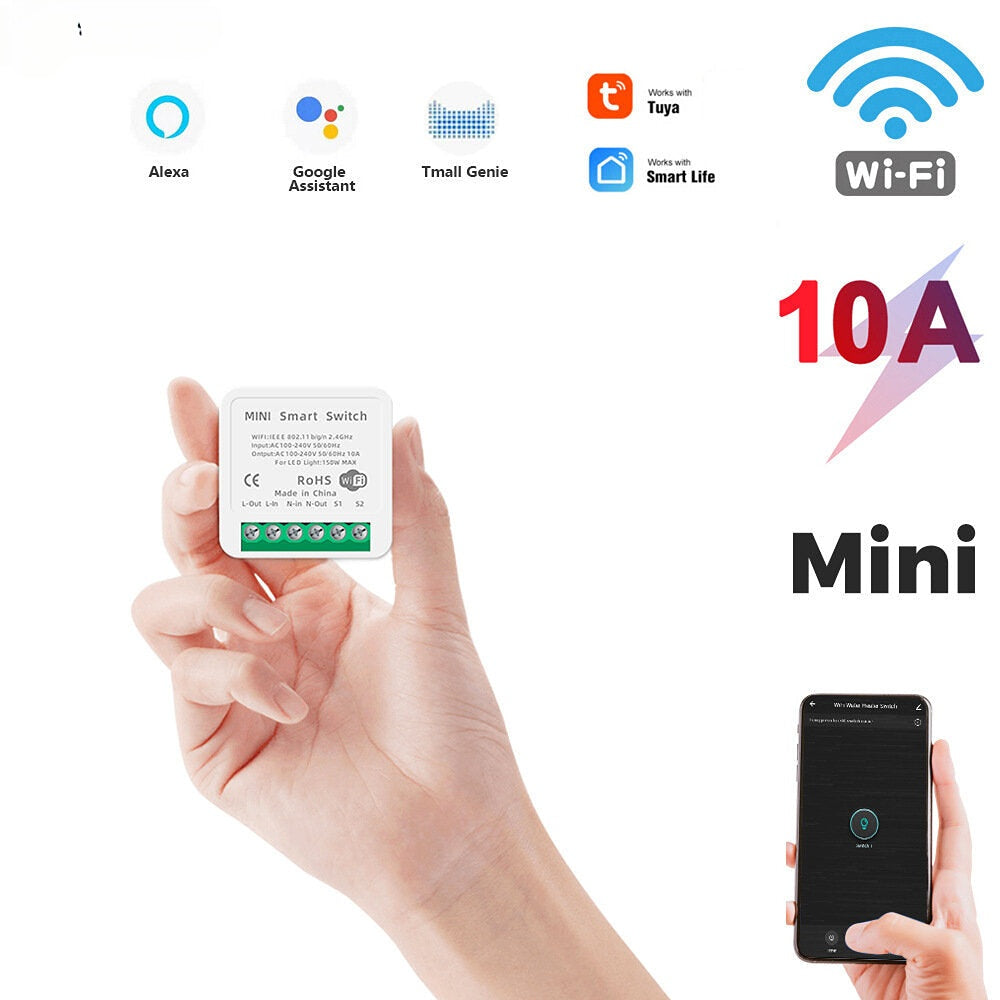 Smart Wifi Switch Support Two Way Control Voice Remote Control Timing Function Work with Amazon and Google Home,10A 16A