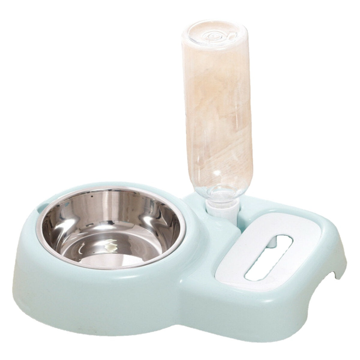 2 In 1 Automatic Pet Bowl 500ml Adjustable Drinking Fountain Dog Cat Food Feeder