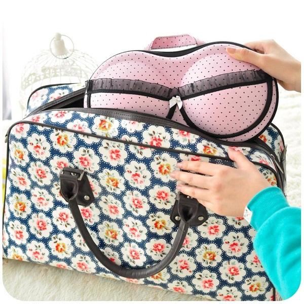 Large Capacity Creative Bra Underwear Storage Box Travel Bag Portable Organizer Bags With Net 32cm