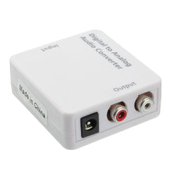 Optical Digital Coaxial Toslink Signal To Analog Audio Converter Adapter DC 5V