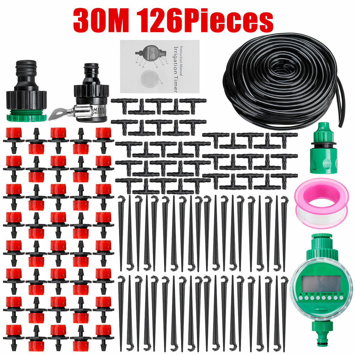 15/20/25/30m DIY Irrigation System Water Timer Auto Plant Watering Micro Drip Garden Watering Kits