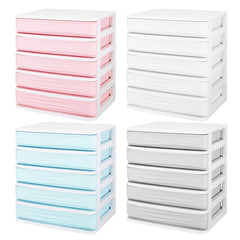2/3/4/5 Tier Layer Plastic Desktop Organizer Baskets Drawer Jewelry Makeup Case Saving Space Simple Table Storage Box