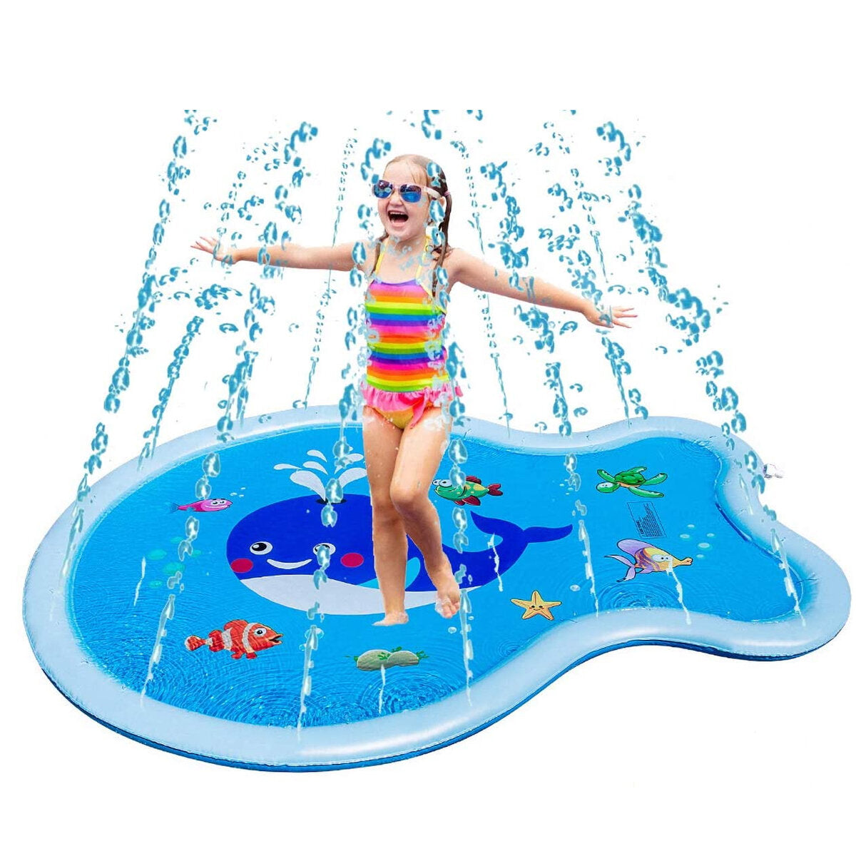 71inch Water Spray Mat Children Sprinkler Pad Toddlers Play Mat Summer Swimming Pools Water Sport Kid Gift