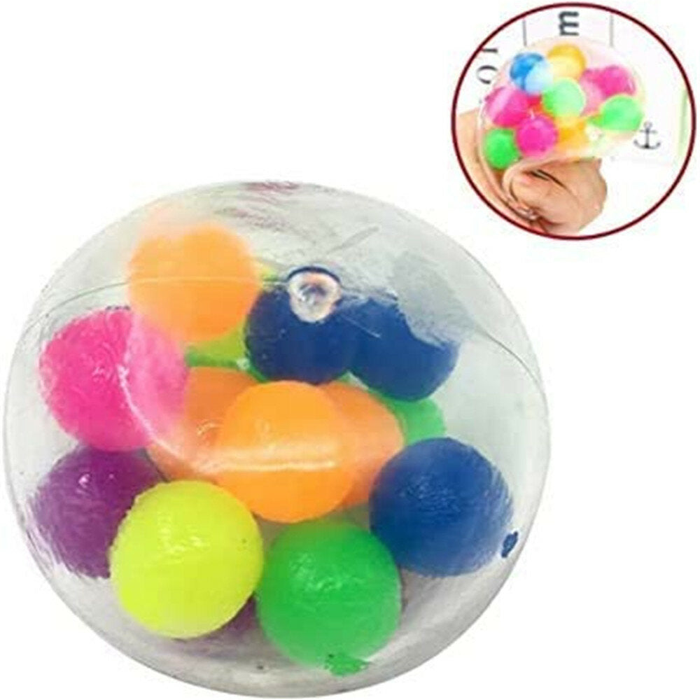 Silicone Stress Relief Rainbow Squeeze Balls Toy for Kids and Adults