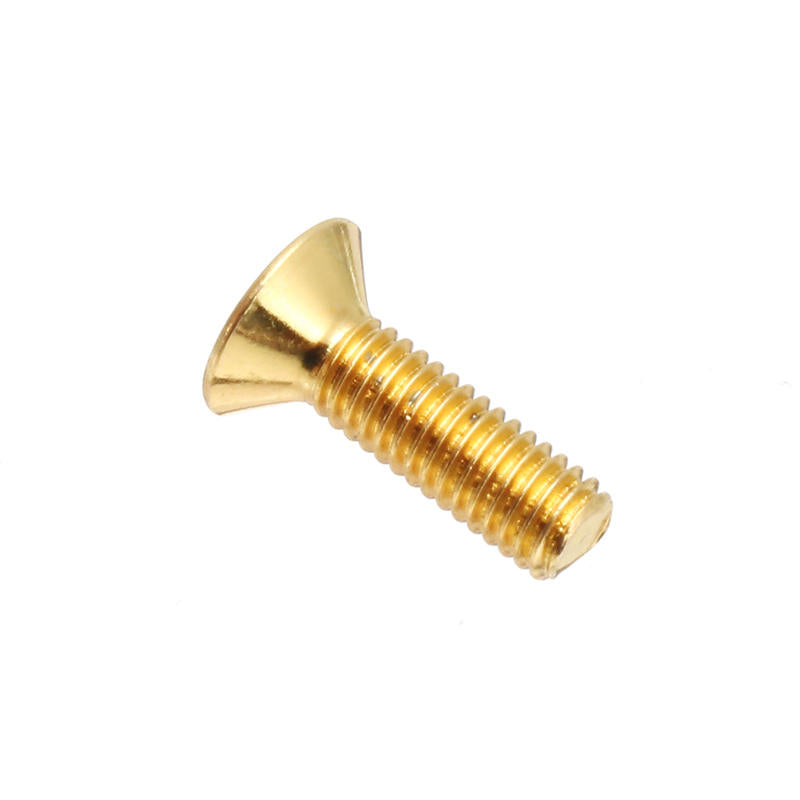 10Pcs M3*10 Countersunk Head Hex Socket Screws Steel Alloy Titanium Plating Gold