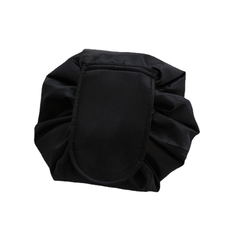 Polyester Solid Color Drawstring Cosmetic Bag Travel Portable Lazy Storage Bag