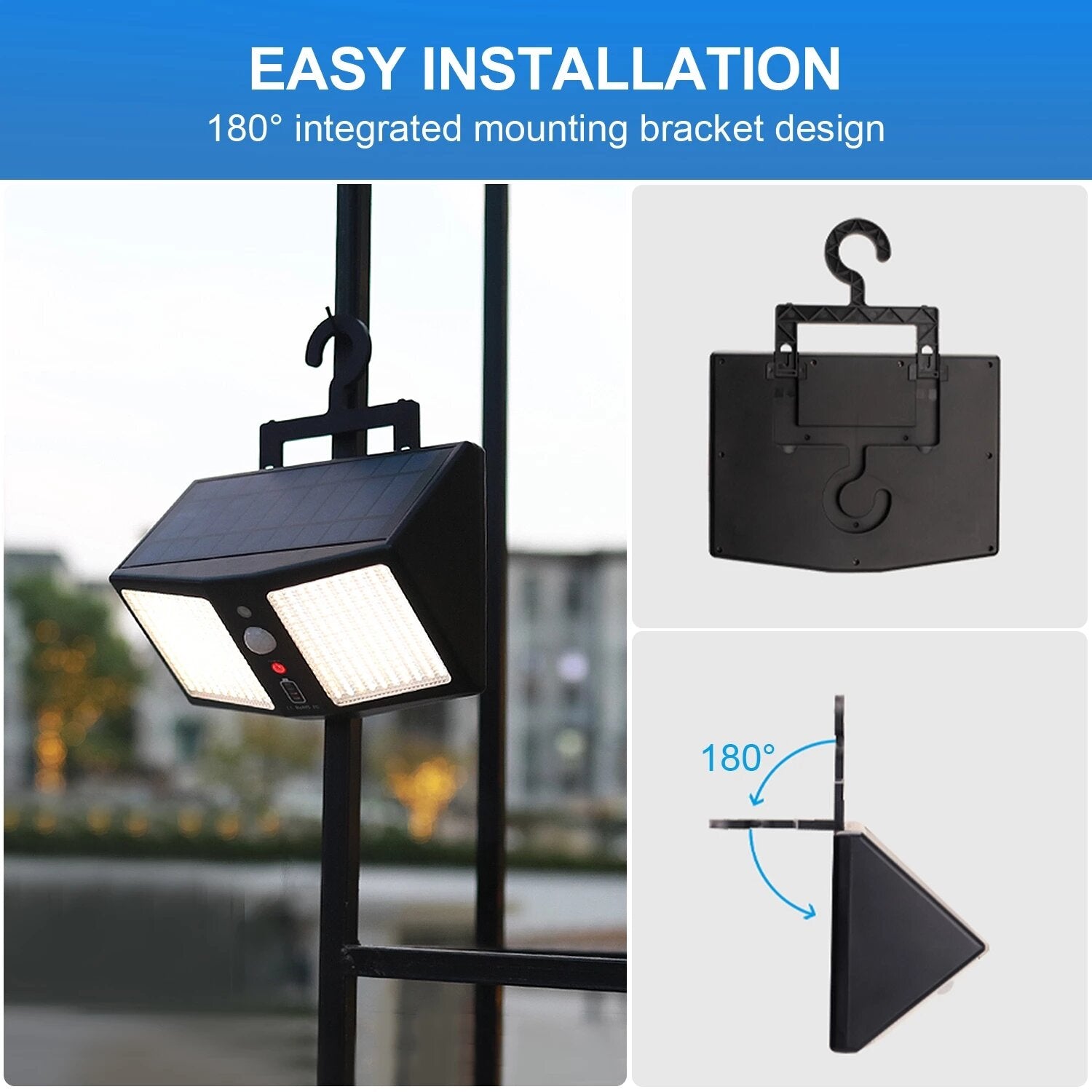 360LED Solar Light Wall Lamps 12000mAh 6 Modes Motion Sensor IP65 Waterproof Outdoor Yard Garden Street Induction Night Light