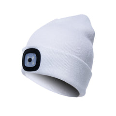 4 LED 3 Modes Bright Lighted Cap Winter Warm Cycling Hunting Knitted Hat