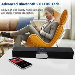 Bluetooth Soundbar Subwoofer HD LCD Display Home Theater Speakers 3D Surround Sound Support TWS FM Radio