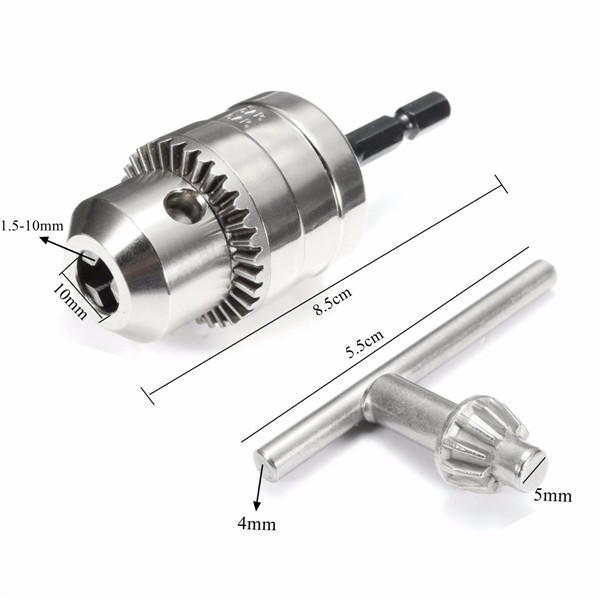 1.5-10mm 3/8-24UNF Drill Chuck With SDS Adapter & Key Drill Chuck Driver Converter