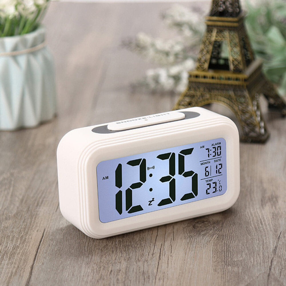 Digital LED Display Alarm Clock Backlight Thermometer with Snooze Function
