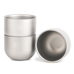 1 pc 150ml Water Cup Pure Titanium Camping Travel Portable Tea Cup Double Anti-scalding Cup