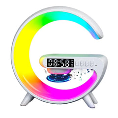 Wireless Charger Stand Speaker with RGB Night Light, Alarm Clock, Fast Charging for iPhone Samsung Xiaomi