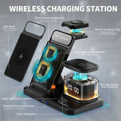 15W Fast Wireless Charger Stand for iPhone, Hui, Xiaomi, Apple Watch, AirPods