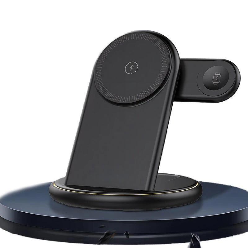 15W Magnetic Wireless Charger Stand: Fast Charging for iPhone 15/14/13, Samsung S24, AirPods, Apple Watch, Night Light