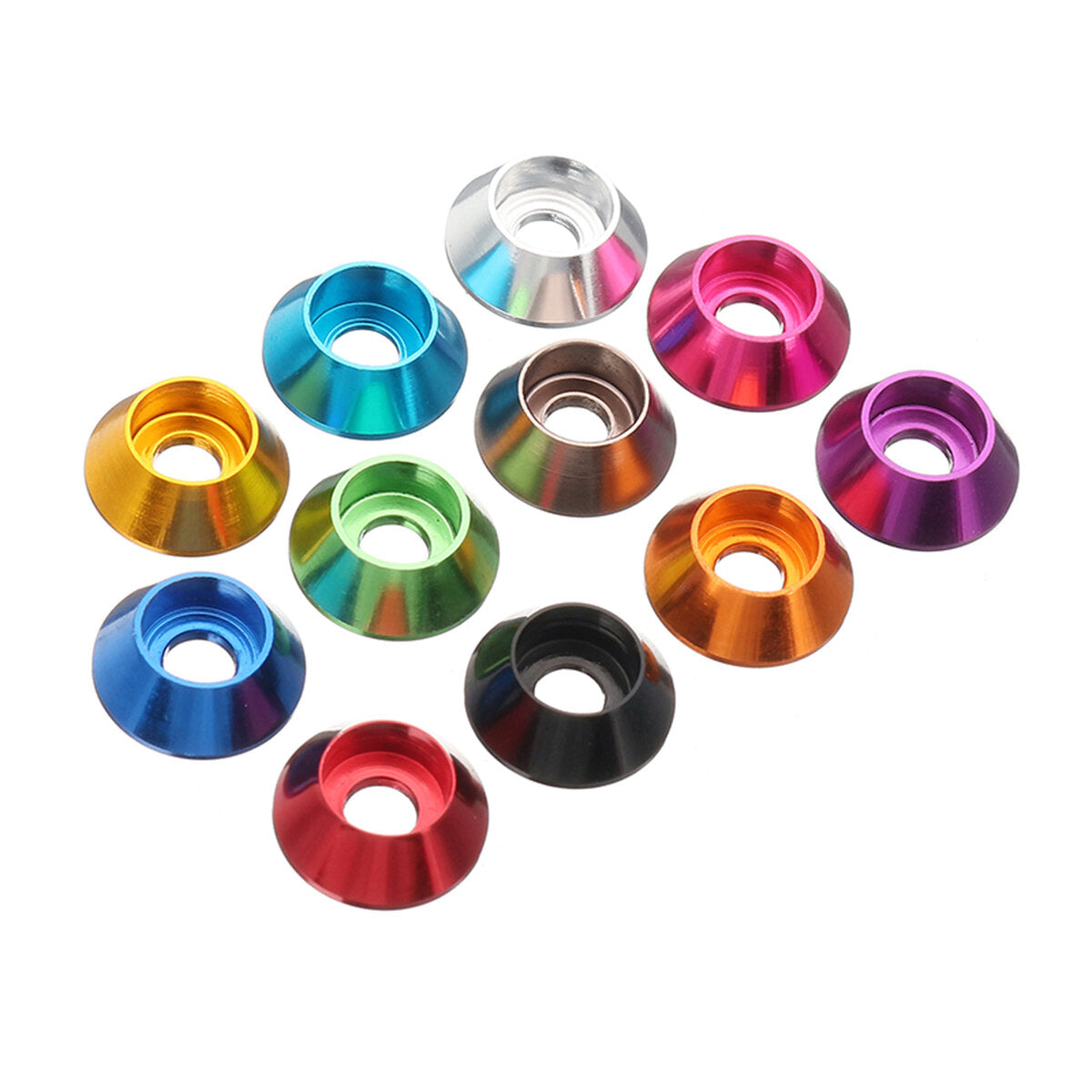 10Pcs M2 Cup Head Hex Screw Gasket Washer Nuts Aluminum Alloy Multicolor Optional